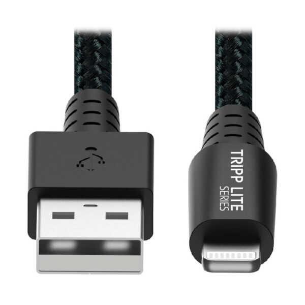 f645d2319c546e2eb08c380158f46f95 Tripp Lite series Heavy-Duty USB-A to Lightning Sync/Charge Cable, UHMWPE and Aramid Fibers, MFi Certified - 1 ft. (0.31 m)