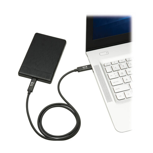 f647844114f90f54976e24ef5d68fec1 Tripp Lite series Thunderbolt 3 Passive Cable (M/M) - 20 Gbps, 5A 100W Power Delivery, 4K/60 Hz, 1.5 m (5 ft.), Black