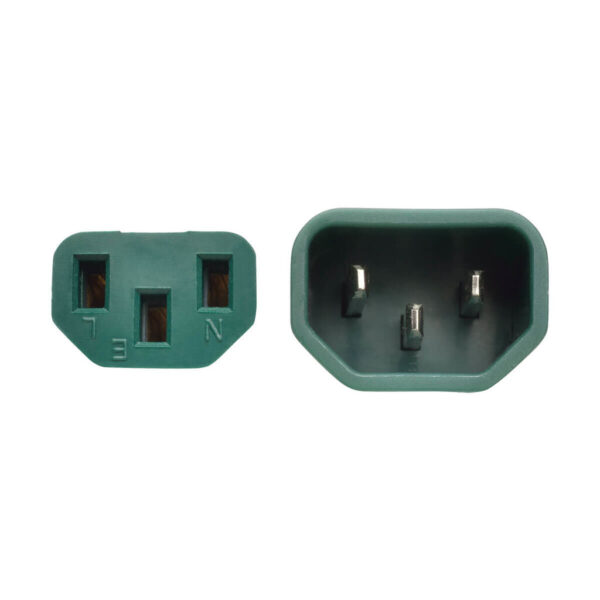 f67faeea8bdec4ff04b85bac89725bb8 Tripp Lite series Heavy-Duty PDU Power Cord, C13 to C14 - 15A, 250V, 14 AWG, 2 ft. (0.61 m), Green