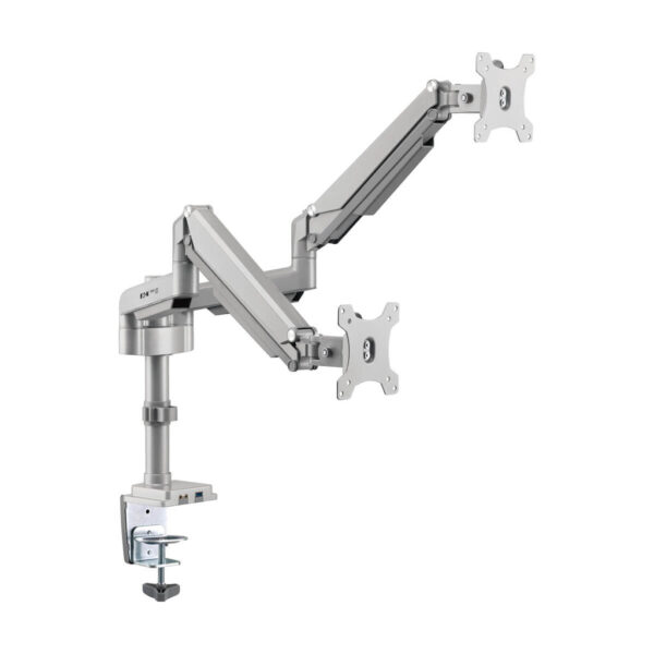 f6883552698fa6d9d766f9d752046d08 Tripp Lite series Dual-Display Gas-Arm Mount for 13” to 34” Monitors - Clamp or Grommet, USB, Audio Ports
