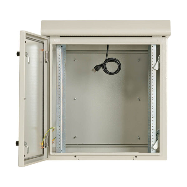 f6e94dd16dab9e58006e451c501ee39e Tripp Lite series SmartRack Industrial Enclosure - NEMA 3R, Wall Mount, Metal, Locking, Hinged Back, Fan With Thermal Switch, 32 in. Depth, 12U, Gray