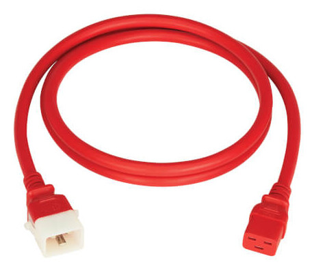 Tripp Lite series PDU Power Cords, C19 to P-Lock C20 - Heavy-Duty, 20A, 250V, 12 AWG, 6 ft. (1.8 m), Red, 6 Pack