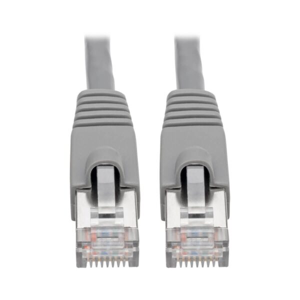 Tripp Lite series Cat6a 10G Snagless Shielded STP Ethernet Cable (RJ45 M/M), PoE, Gray, 7 ft. (2.13 m)