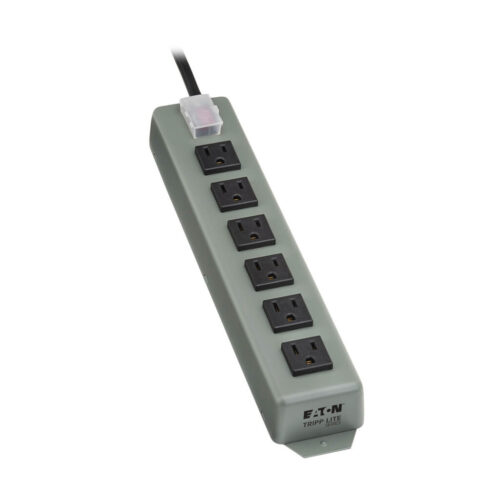 Tripp Lite series Industrial Power Strip Metal, Lighted Power Switch, 6-Outlet, 6 ft. (1.8 m) Cord