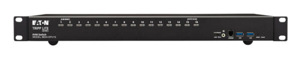 Tripp Lite series 16-Port DisplayPort/USB KVM Switch with Audio/Video and USB Peripheral Sharing, 4K 60 Hz, 1U Rack-Mount, TAA