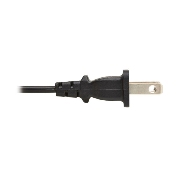 f7bae386668cac2b884605d7f10d9fe5 Tripp Lite series 2-Slot Non-Polarized Replacement Power Cord, 1-15P to C7 - 10A, 120V, 18 AWG, 6 ft. (1.83 m), Black