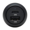 f7bce6dc16e5c03e43c7fc01795a7009 Tripp Lite series Dual-Port USB Car Charger with 39W Charging - USB-C (27W) PD 3.0, USB-A (12W), Black