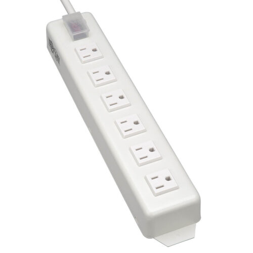 Tripp Lite series Power It! Power Strip with 6 Right-Angle Outlets, 15 ft. (4.57 m) Cord, Transparent Switch Cover