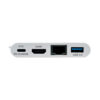 f7fe20e8a193eb29abc7367896908587 Tripp Lite series USB-C Multiport Adapter - HDMI, USB 3.x (5Gbps) Hub Port, Gigabit Ethernet, 60W PD Charging, HDCP, White