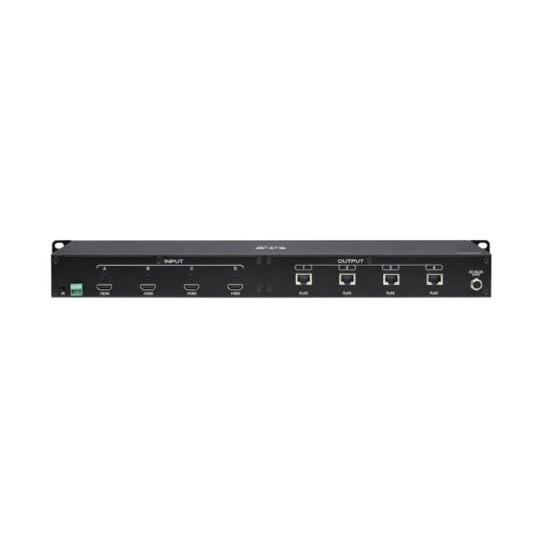 Tripp Lite series 4x4 HDMI over Cat6 Matrix Switch Kit, Switch/4x Pigtail Receivers - 4K 60 Hz, HDR, 4:4:4, PoC, 230 ft. (70.1 m), TAA