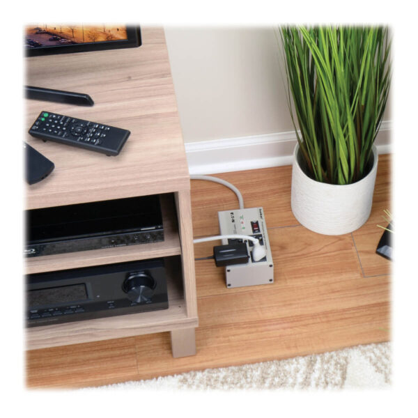 Tripp Lite series Isobar 4-Outlet Surge Protector, 6 ft. Cord with Right-Angle Plug, 3330 Joules, Metal Housing