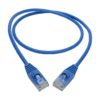 Tripp Lite series Cat6a 10G Snagless Molded Slim UTP Ethernet Cable (RJ45 M/M), Blue, 2 ft. (0.61 m)