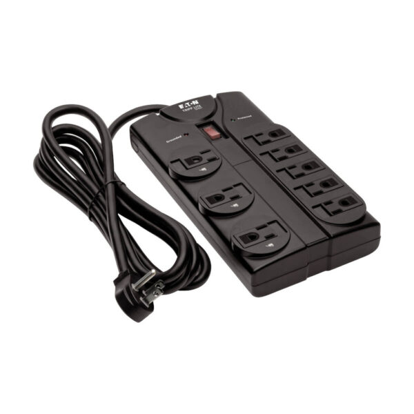 f8557a7d1cbd2efd862b8a02332315b6 Tripp Lite series Protect It! 8-Outlet Surge Protector, 8 ft. (2.43 m) Cord, 1440 Joules, Black Housing