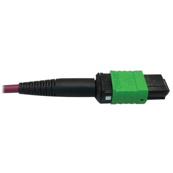f859e4b517f5f6cc1cf468982ae401dc Tripp Lite series 400G Multimode 50/125 OM4 Plenum Fiber Optic Breakout Cable, 16F MTP/MPO-APC to (x4) LC Duplex (F/M), Magenta, 3 m