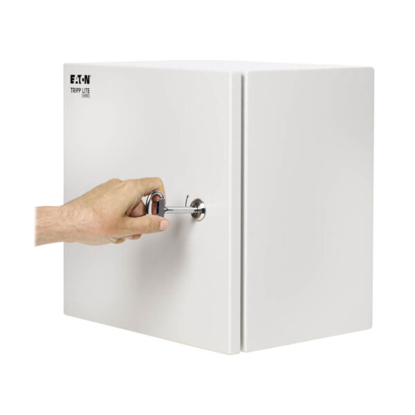 Tripp Lite series SmartRack Outdoor Industrial Enclosure with Lock - NEMA 4, Surface Mount, Metal Construction, 14 x 14 x 10 in., Gray
