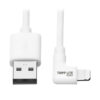 f88614d590c139ef9bc7a3f6996c3d47 Tripp Lite series USB-A to Right-Angle Lightning Sync/Charge Cable, MFi Certified - White, M/M, USB 2.0, 6 ft. (1.83 m)