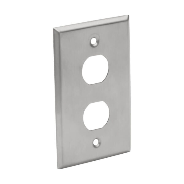 Tripp Lite series 2-Port Single Gang Faceplate, Stainless Steel, Industrial Grade, IP44, TAA