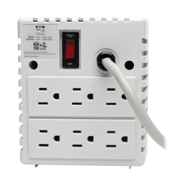 Tripp Lite series 600W 120V Power Conditioner with Automatic Voltage Regulation (AVR), AC Surge Protection, 6 Outlets, TAA