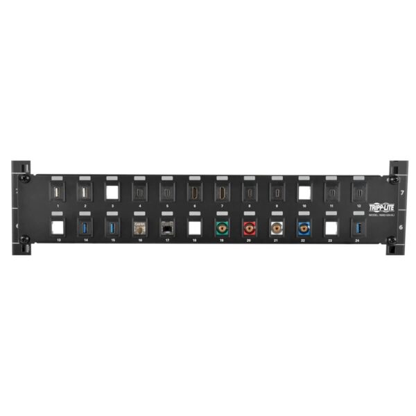 f98c611a3e3ded6e595157590491a9ca Tripp Lite series 24-Port 2U Rack-Mount Unshielded Blank Keystone/Multimedia Patch Panel, RJ45 Ethernet, USB, HDMI, Cat5e/6