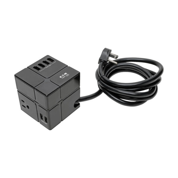 f9cd4deb2371ee875ba4fcf40ba351fd Tripp Lite series Safe-IT 3-Outlet Cube Surge Protector, 5-15R Outlets, 6 USB Charging Ports, 8 ft. (2.4 m) Cord, Antimicrobial Protection