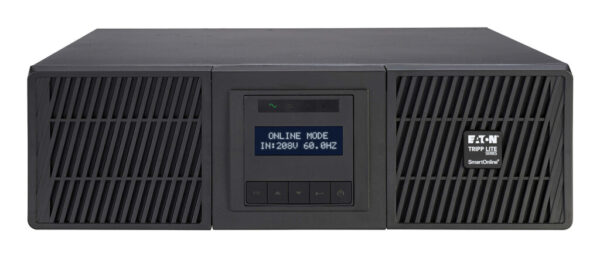 f9e236eeaa71a4a41d2533ea0a0ad11a-1 Tripp Lite SmartOnline 5kVA 4.5kW 208V Double-Conversion UPS - 2 L6-20R and 2 L6-30R Outlets, L6-30P Input, Network Card, 3U Rack/Tower - SU5000RT