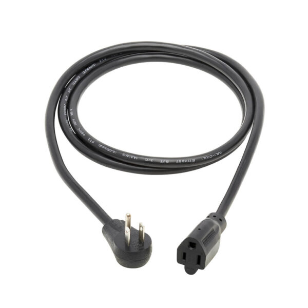 f9f92e6bce1af0e647e60be4bf7a4138 Tripp Lite series Power Extension Cord, Right-Angle NEMA 5-15P to NEMA 5-15R - Heavy-Duty, 15A, 120V, 14 AWG, 6 ft. (1.83 m), Black