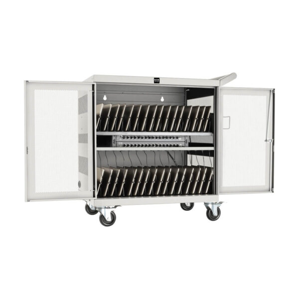 Tripp Lite series Multi-Device Charging Cart, 32 USB Ports, iPad and Android Tablets, Wall-Mount Option, White