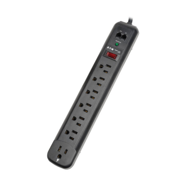 Tripp Lite series Protect It! 7-Outlet Surge Protector, 6 ft. (1.83 m) Cord, 1080 Joules, Modem/Fax Protection, Black Housing