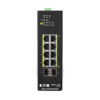 Tripp Lite series 8-Port Lite Managed Industrial Gigabit Ethernet Switch - 10/100/1000 Mbps, PoE+ 30W, 2 GbE SFP Slots, -10° to 60°C, DIN Mount, TAA