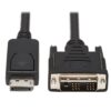 Tripp Lite series Safe-IT DisplayPort to DVI Antibacterial Adapter Cable (DP to DVI-D Single Link M/M), 1080p 60 Hz, Black, 6 ft. (1.8 m)