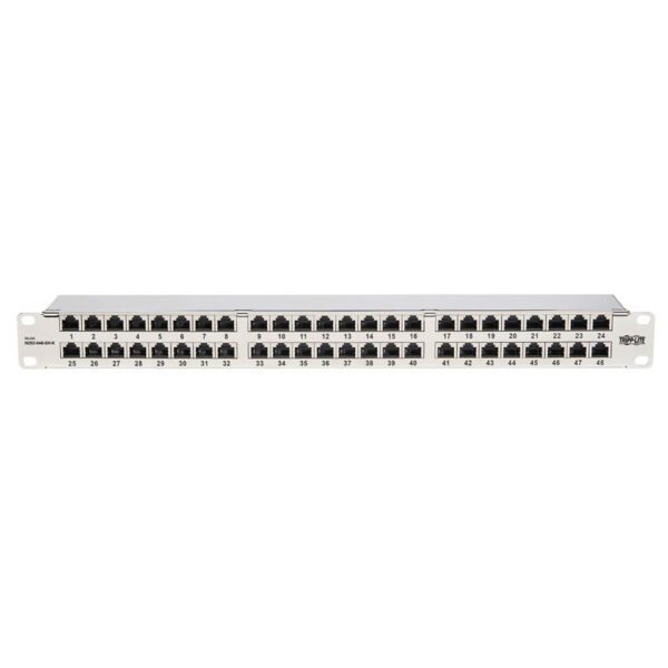 fa498c13497cba690095b47ca583021c Tripp Lite series Cat5e/Cat6 48-Port Patch Panel - Shielded, Krone IDC, 568A/B, RJ45 Ethernet, 1U Rack-Mount, TAA - N252-048-SH-K