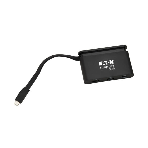 Tripp Lite series USB-C Multiport Adapter - 4K HDMI, USB 3.x (5Gbps) Hub Port, Self-Storing Cable, 100W PD Charging, Black