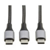 Tripp Lite series 2-in-1 USB-C Charging Cable (M/2xM) - 100W PD Charging, 6 ft. (1.8 m)