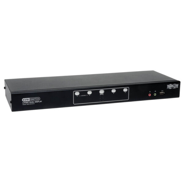 Tripp Lite series 4-Port Dual Monitor DVI KVM Switch with Audio and USB 2.0 Hub, Cables included, TAA