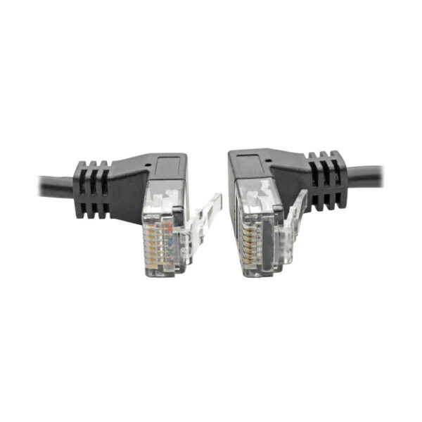 Tripp Lite series Right-Angle Cat6 Gigabit Snagless Molded Slim UTP Ethernet Cable (RJ45 M/M), Black, 2 ft. (0.61 m)