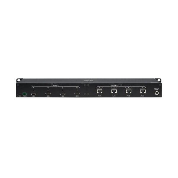 Tripp Lite series 4x4 HDMI over Cat6 Matrix Switch Kit, Switch/4x Pigtail Receivers - 4K 60 Hz, HDR, 4:4:4, PoC, 230 ft. (70.1 m), TAA