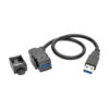 fb189419fc4a9c8b76baf648f94fae33 Tripp Lite series USB 3.0 All-in-One Keystone/Panel Mount Extension Cable (M/F), Angled Connector, Black, 1 ft. (0.31 m)