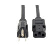 Tripp Lite series Desktop Computer Power Cable, NEMA 5-15P to C13 - 10A, 125V, 18 AWG, 12 ft. (3.66 m), Black