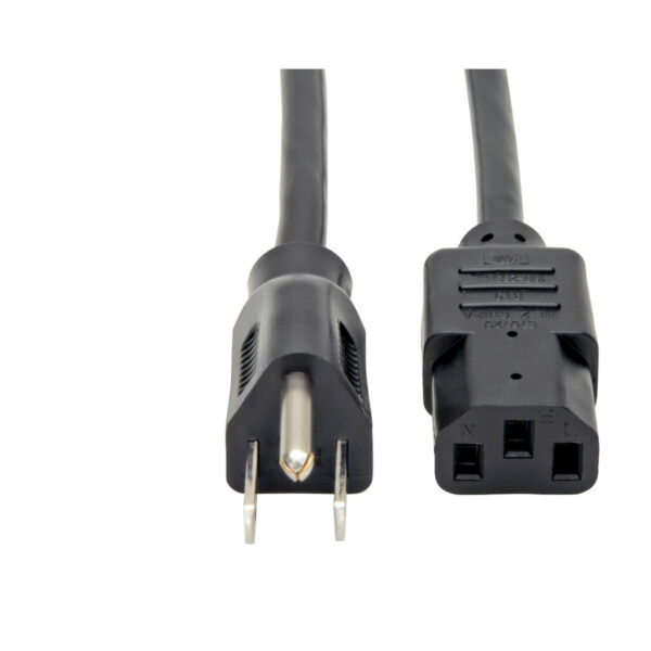 Tripp Lite series Desktop Computer Power Cable, NEMA 5-15P to C13 - 10A, 125V, 18 AWG, 12 ft. (3.66 m), Black
