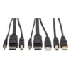 Tripp Lite series DisplayPort KVM Cable Kit - DP, USB, 3.5 mm Audio (3xM/3xM) + USB (M/M), 4K, 4:4:4, 10 ft. (3.05 m), Black