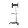 fbef94262e7ac3a14d55b1722bd16ef1 Tripp Lite series Premier Rolling TV Cart for 37” to 70” Displays, Black Glass Base and Shelf, Locking Casters