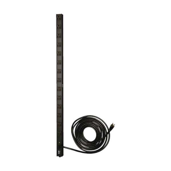 fbf851f8f3617772a31d0ffdfdfdca27 Tripp Lite series 1.4kW Single-Phase 120V Basic PDU, 14 NEMA 5-15R Outlets, NEMA 5-15P Input, 15 ft. (4.57 m) Cord, 0U Vertical