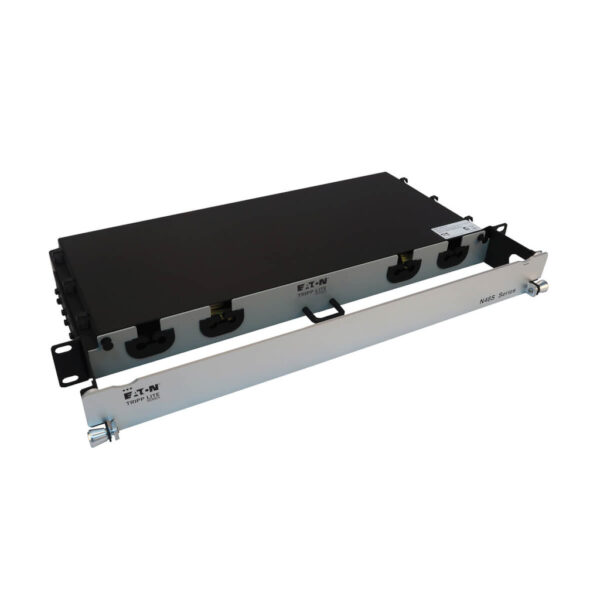 Tripp Lite series Preloaded Fiber Panel, 1U - 2x (12F MTP/MPO-APC to 4x LC Duplex F/M) 8F Trunk Cables, OS2 Singlemode, 20 m (65.6 ft.)