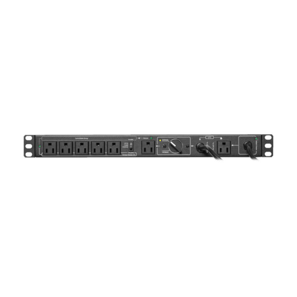 fc285c43ac4d935322df7635dd0560fd Tripp Lite series 100-125V 12A Single-Phase Hot-Swap PDU with Manual Bypass - 6 NEMA 5-15R Outlets, 2 5-15P Inputs, 1U Rack/Wall