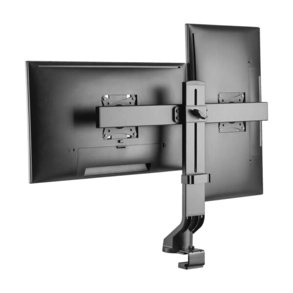 Tripp Lite series Dual-Display Monitor Arm with Desk Clamp and Grommet - Height Adjustable, 17” to 27” Monitors