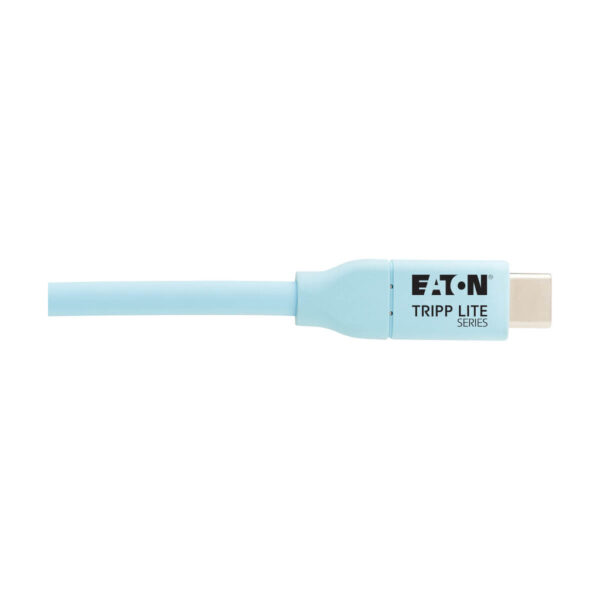 Tripp Lite series Safe-IT USB-C Cable (M/M), Antibacterial, Ultra Flexible, 240W PD Charging, Light Blue, 6 ft. (1.8 m)