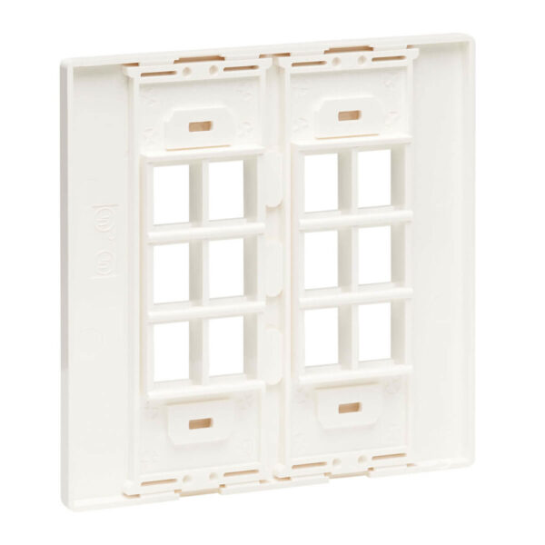 Tripp Lite series 12-Port Keystone Double-Gang Faceplate, White, TAA - N080-212