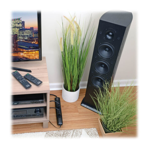 Tripp Lite series Protect It! 7-Outlet Surge Protector, 6 Right-Angle Outlets, 4 ft. (1.22 m) Cord, 1080 Joules, Diagnostic LED, Black Housing