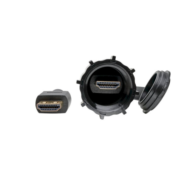 Tripp Lite series High-Speed HDMI Cable (M/M) - 4K 60 Hz, HDR, Industrial, IP68, Hooded Connector, Black, 3 ft.