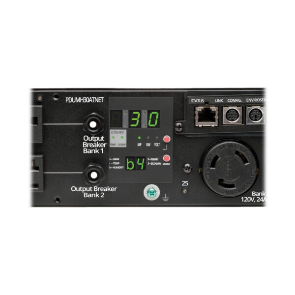 Tripp Lite series 2.9kW Single-Phase Switched Automatic Transfer Switch PDU, 2 120V L5-30P Inputs, 24 5-15/20R & 1 L5-30R Outputs, 2U, TAA